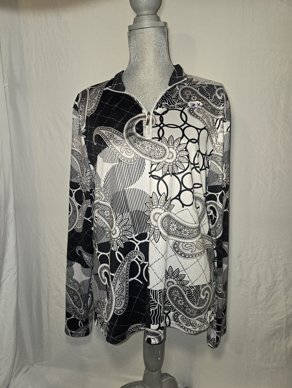 Ce Golfs US Womens Size XXL 1/4 Zip Long Sleeve Pullover Golf Shirt Top Blouse